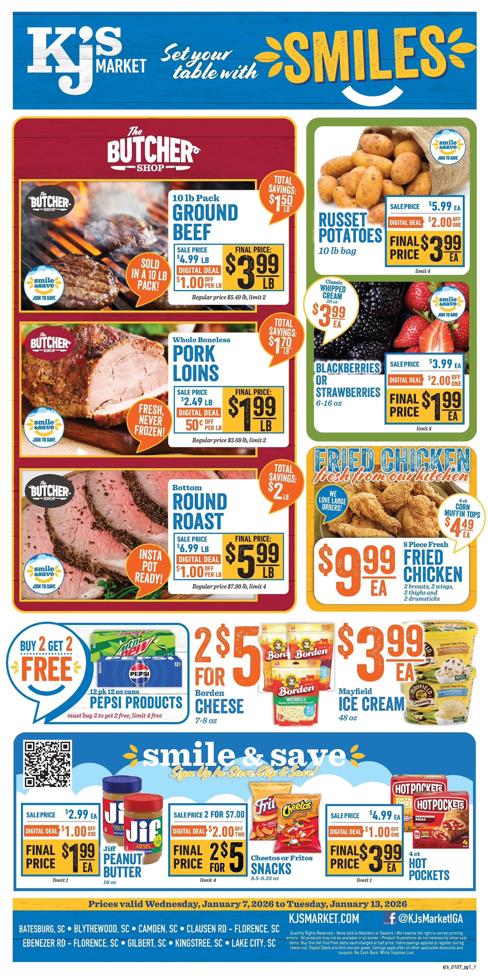 KJ´s Market Weekly Ad Jan 7 - Page 1