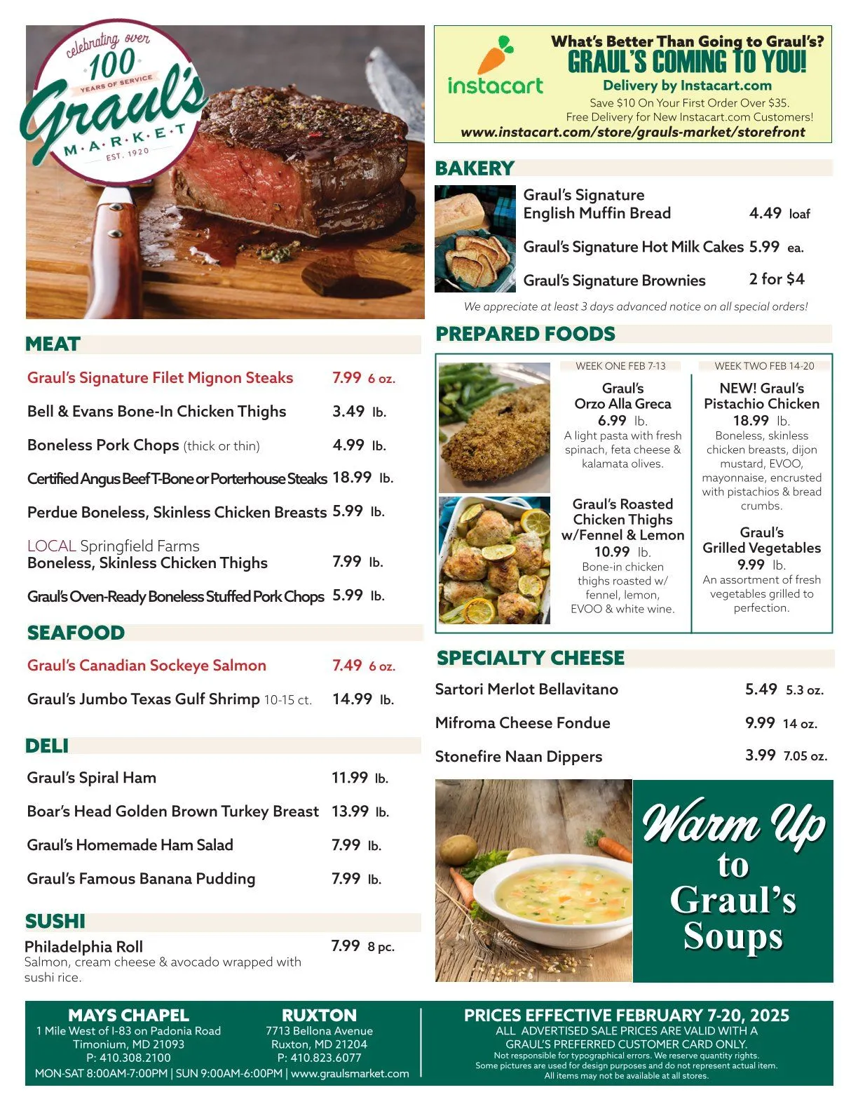 Graul’s Market Weekly Ad Feb 12 - Page 1