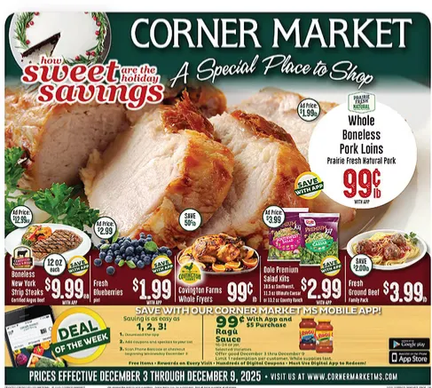 Corner Market Weekly Ad Dec 3 - Page 1