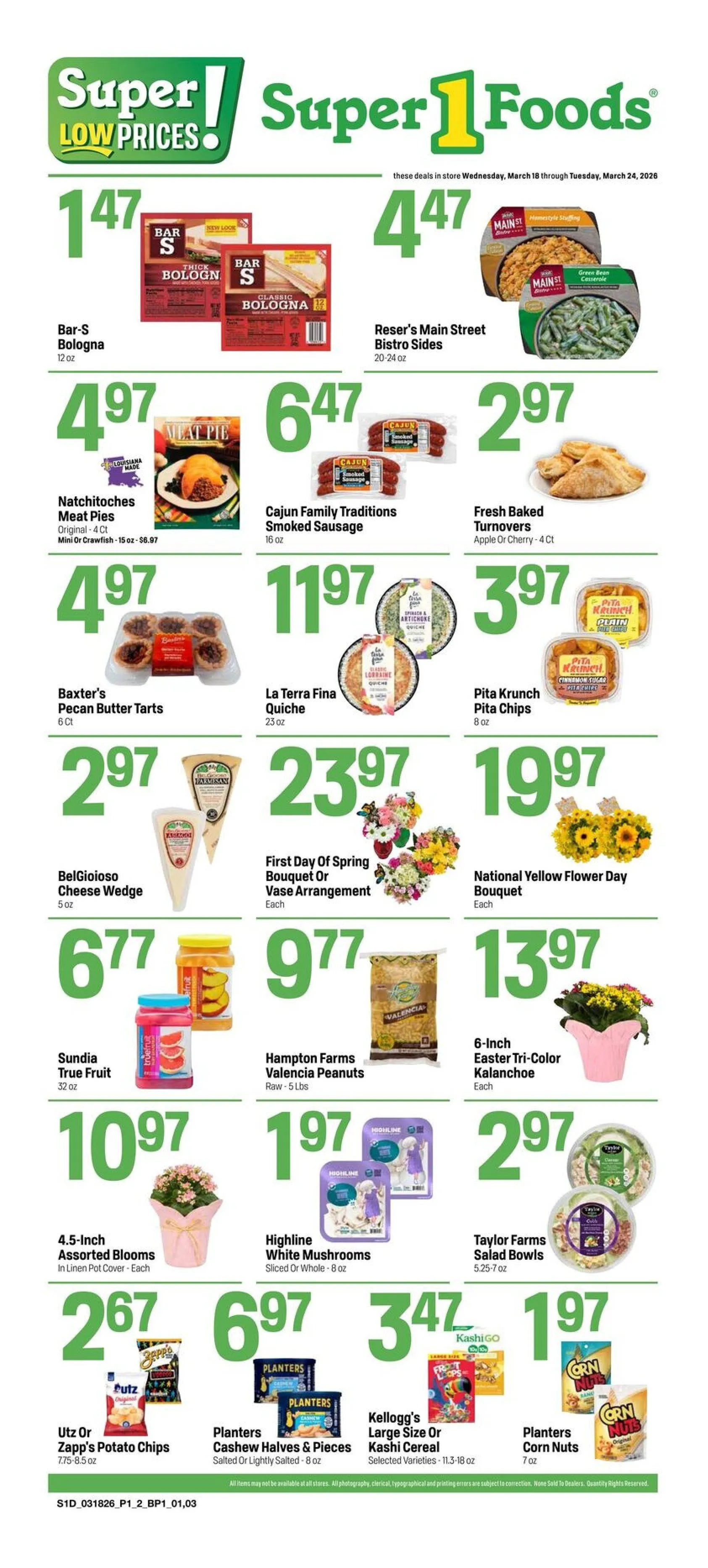 Super 1 Foods Weekly Ad Mar 18 - Page 1