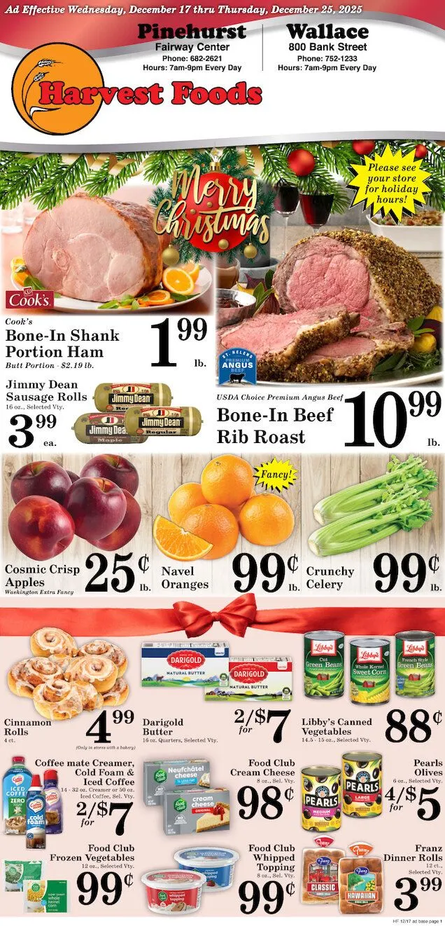 Harvest Foods Weekly Ad Dec 12 - Page 1