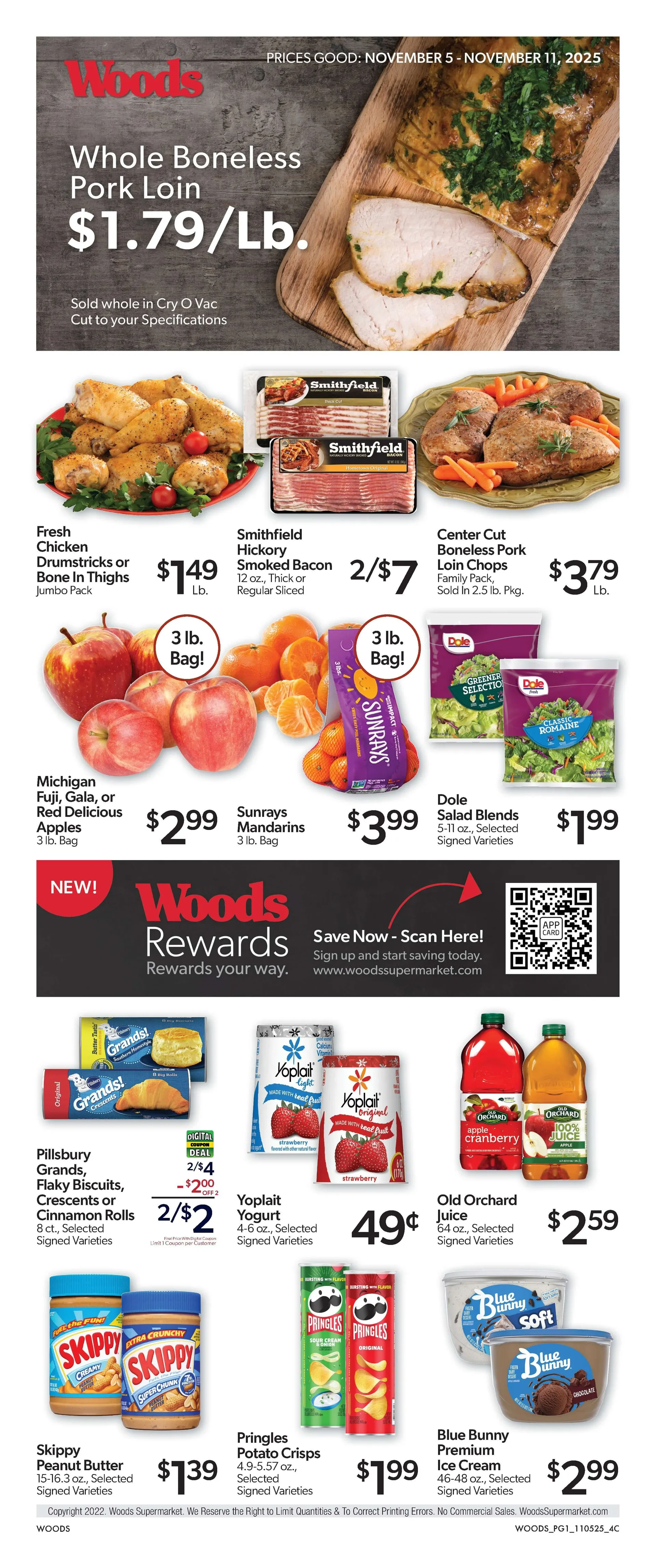 Woods Supermarket Weekly Ad Nov 5 - Page 1