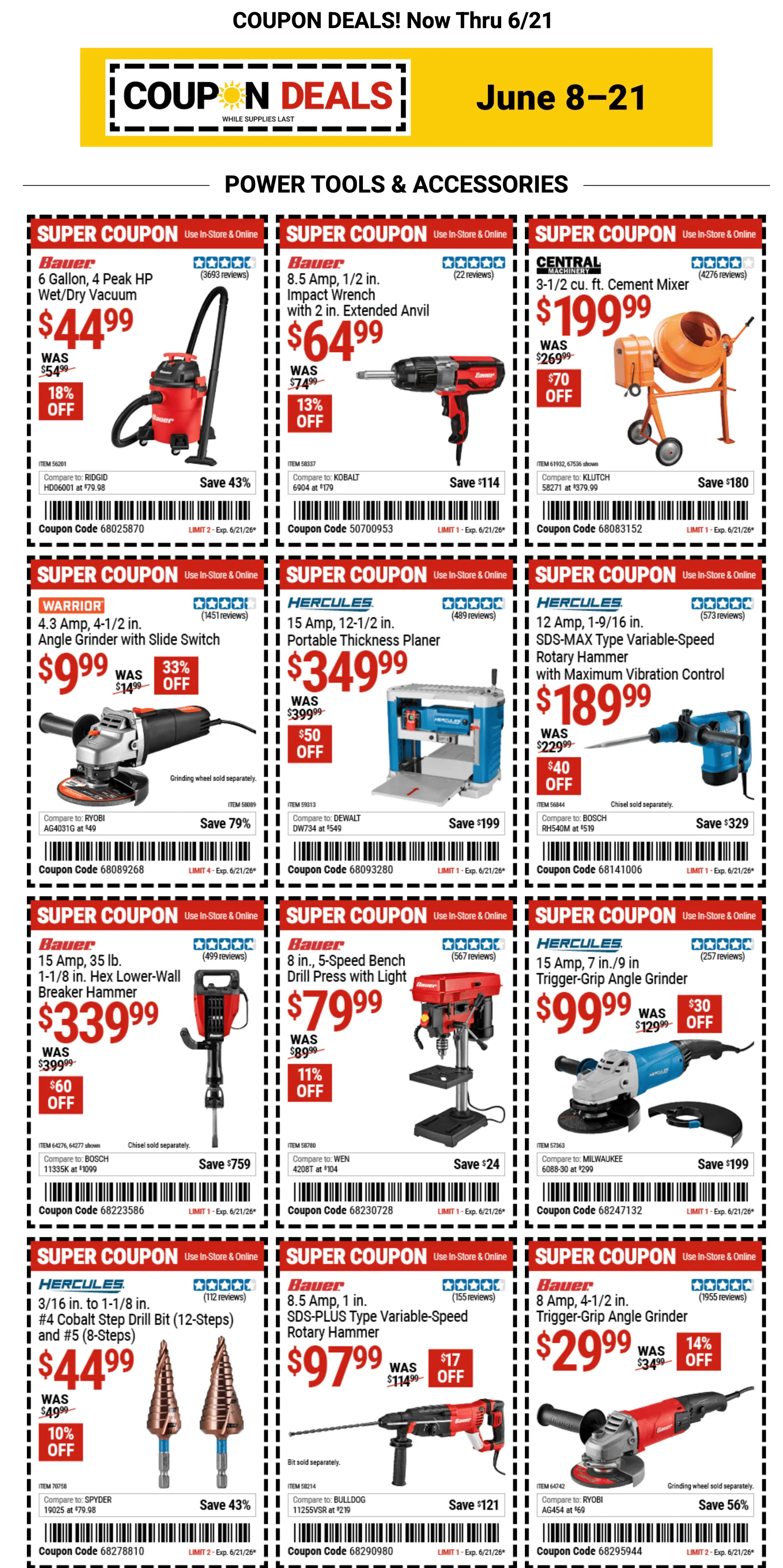 Harbor Freight Weekly Ad Jun 8 - Page 1