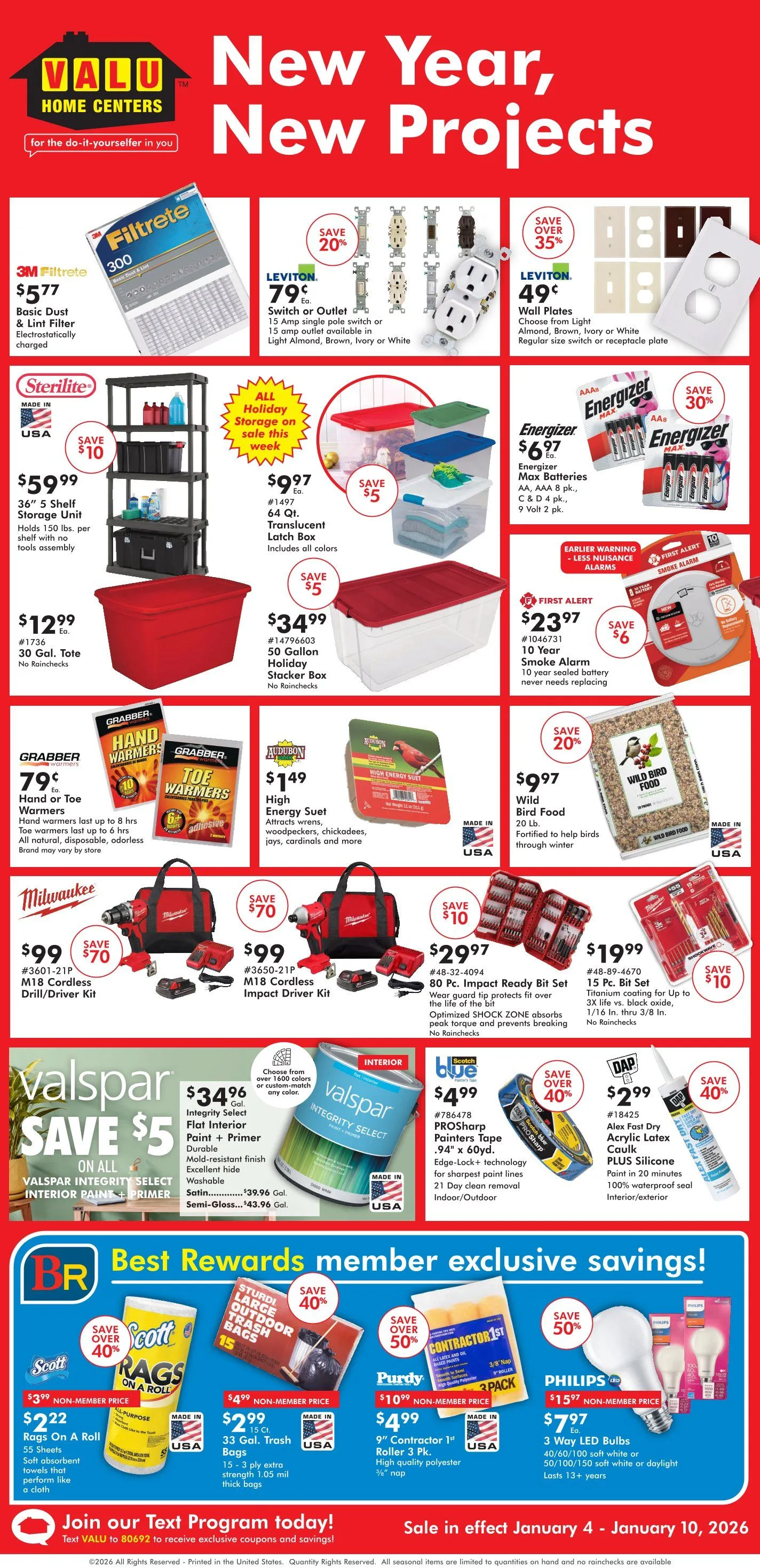 Valu Home Centers Weekly Ad Jan 4 - Page 1