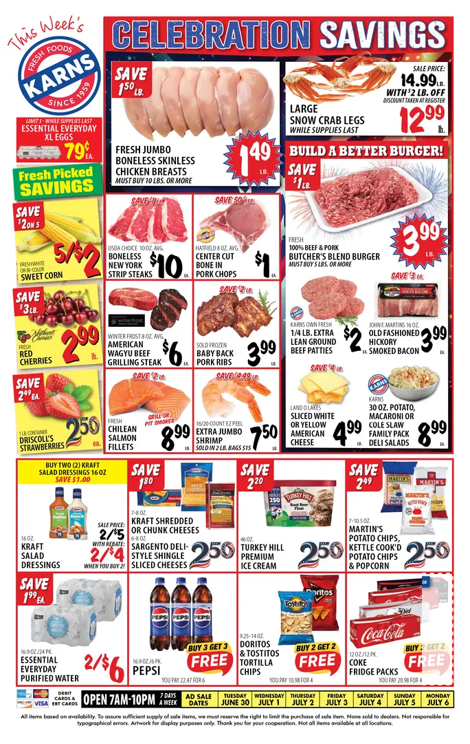 Karns Quality Foods Weekly Ad Jun 30 - Page 1