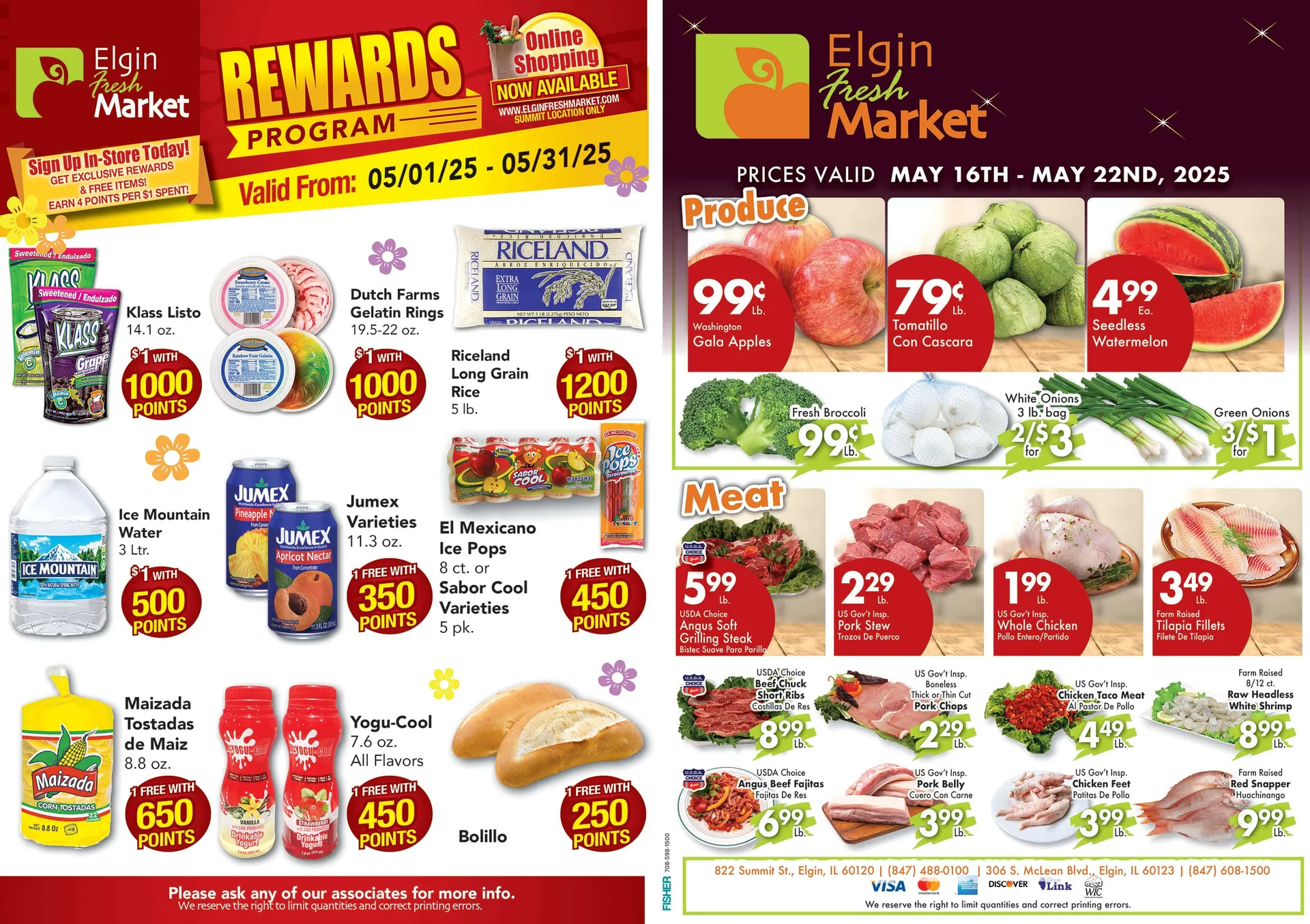 Elgin Fresh Market Weekly Ad May 16 - Page 1