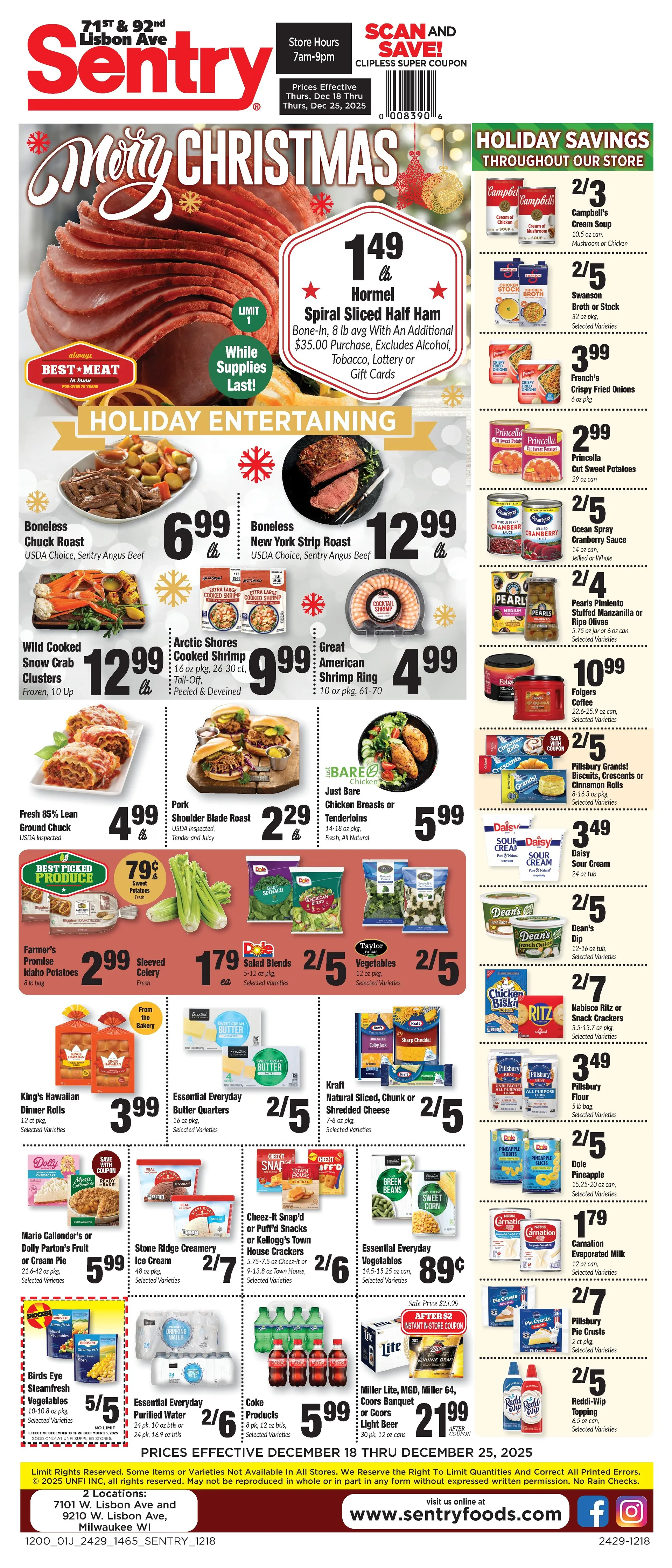 Sentry Foods Weekly Ad Dec 18 - Page 1