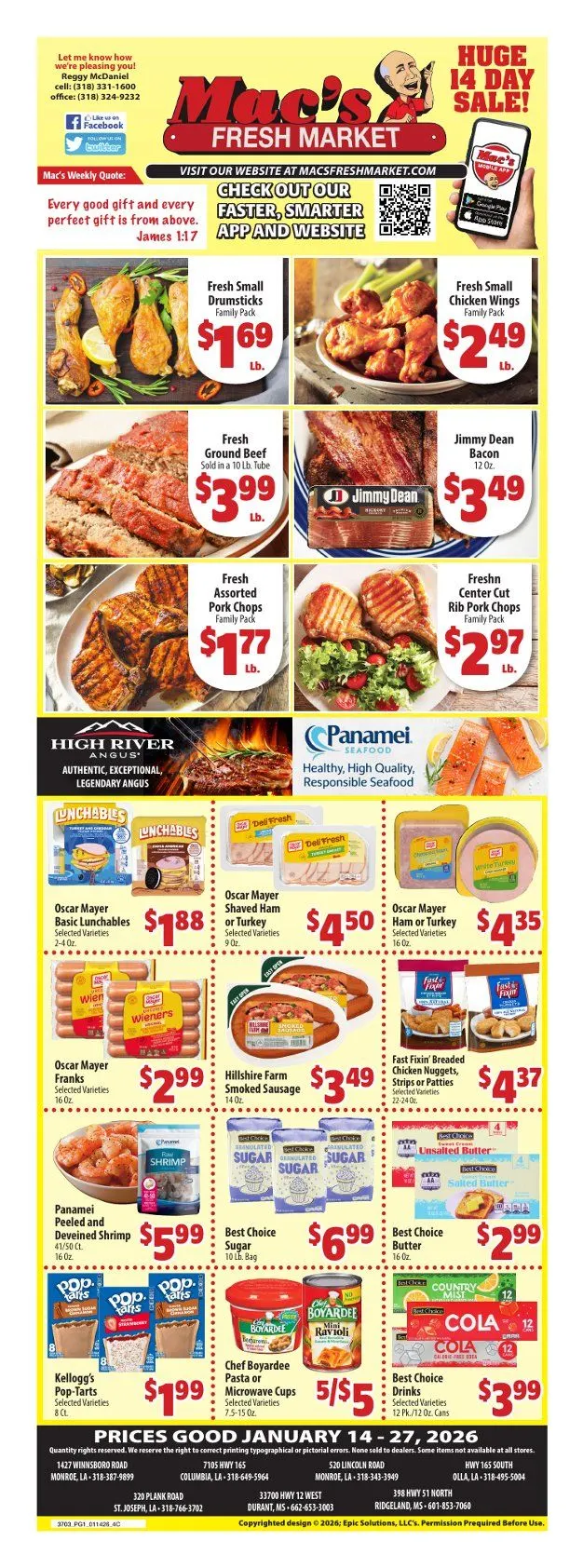 Mac’s Freshmarket Weekly Ad Jan 14 - Page 1
